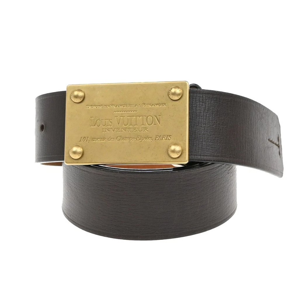 Louis Vuitton Logo Ceinture Utah Belt 110/44 Leather Brown Ghw M6811w 30kb418